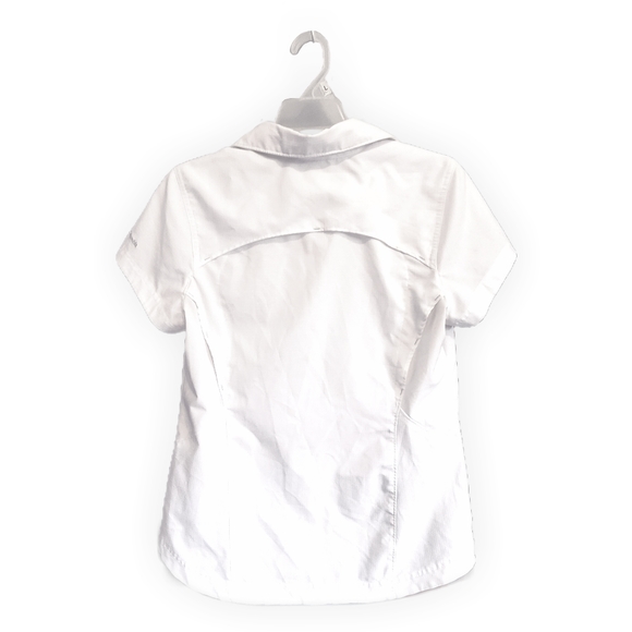 Columbia White Short-Sleeved Button-Down Dress Shirt - Picture 2 of 8